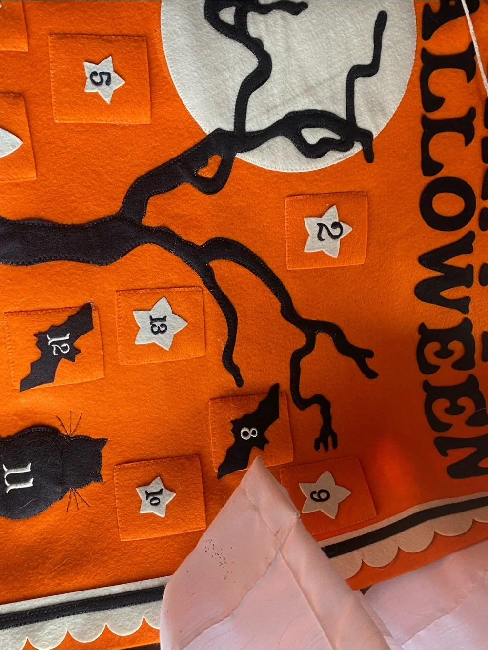 Happy Halloween Orange Wall Hanging Countdown